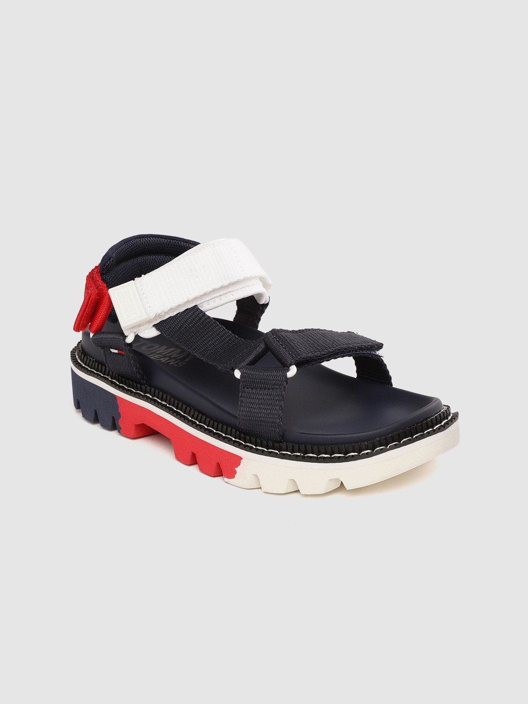 

Tommy Hilfiger Women Navy Blue & White Colourblocked Sports Sandals