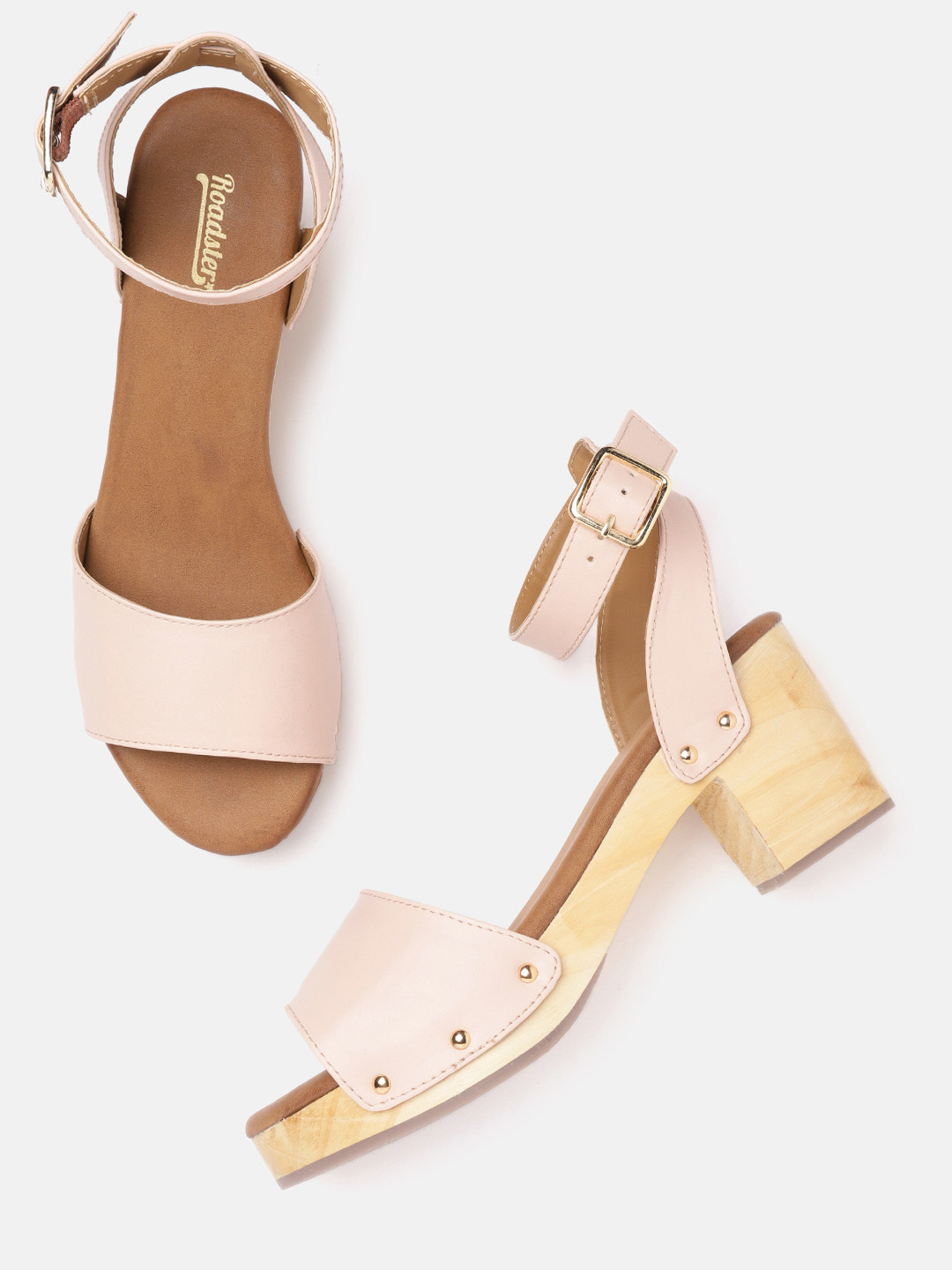 

Roadster Women Peach-Coloured Solid Mid-Top Platform Heels