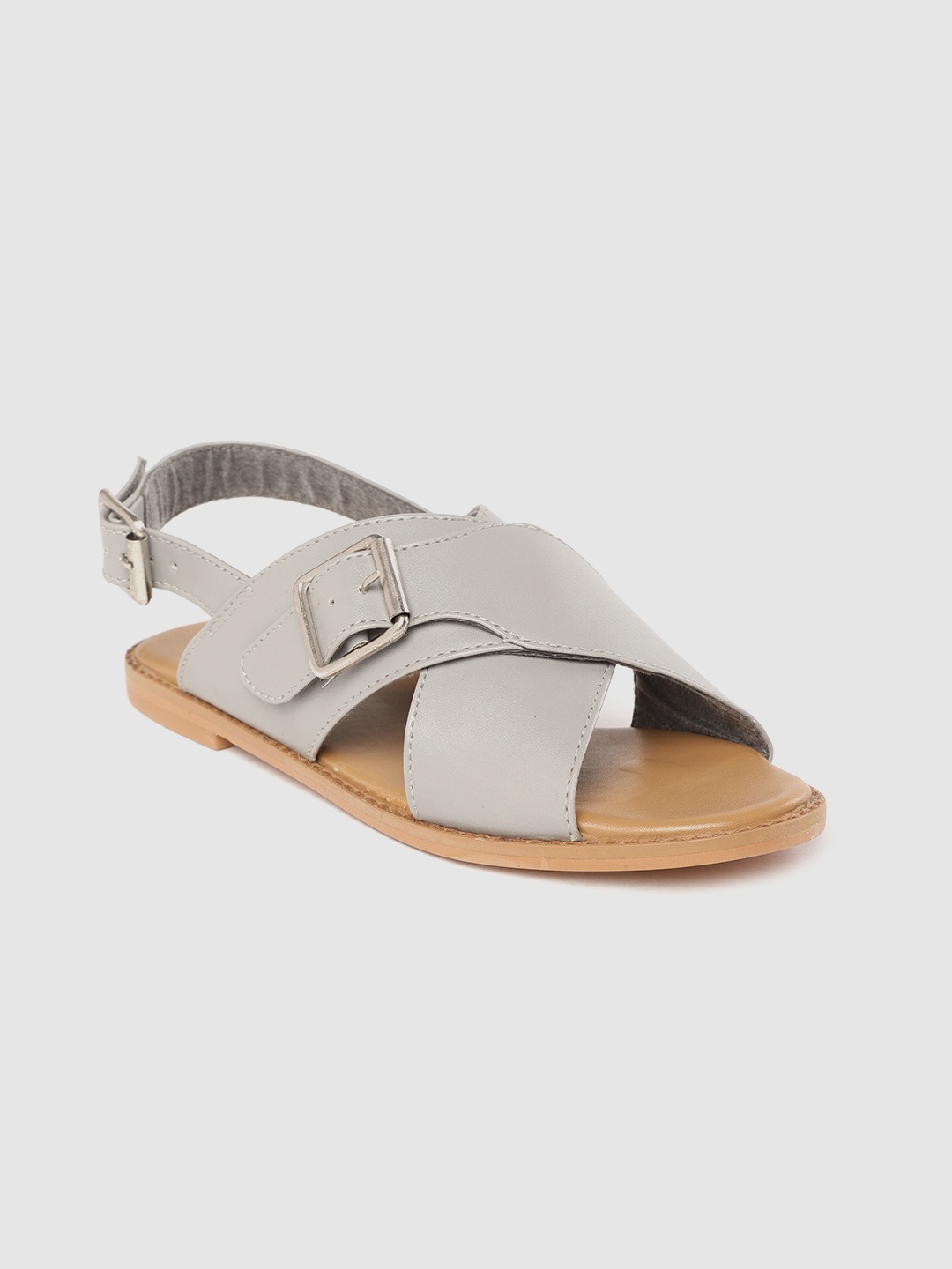 

Roadster Women Grey Open Toe Flats with Buckles