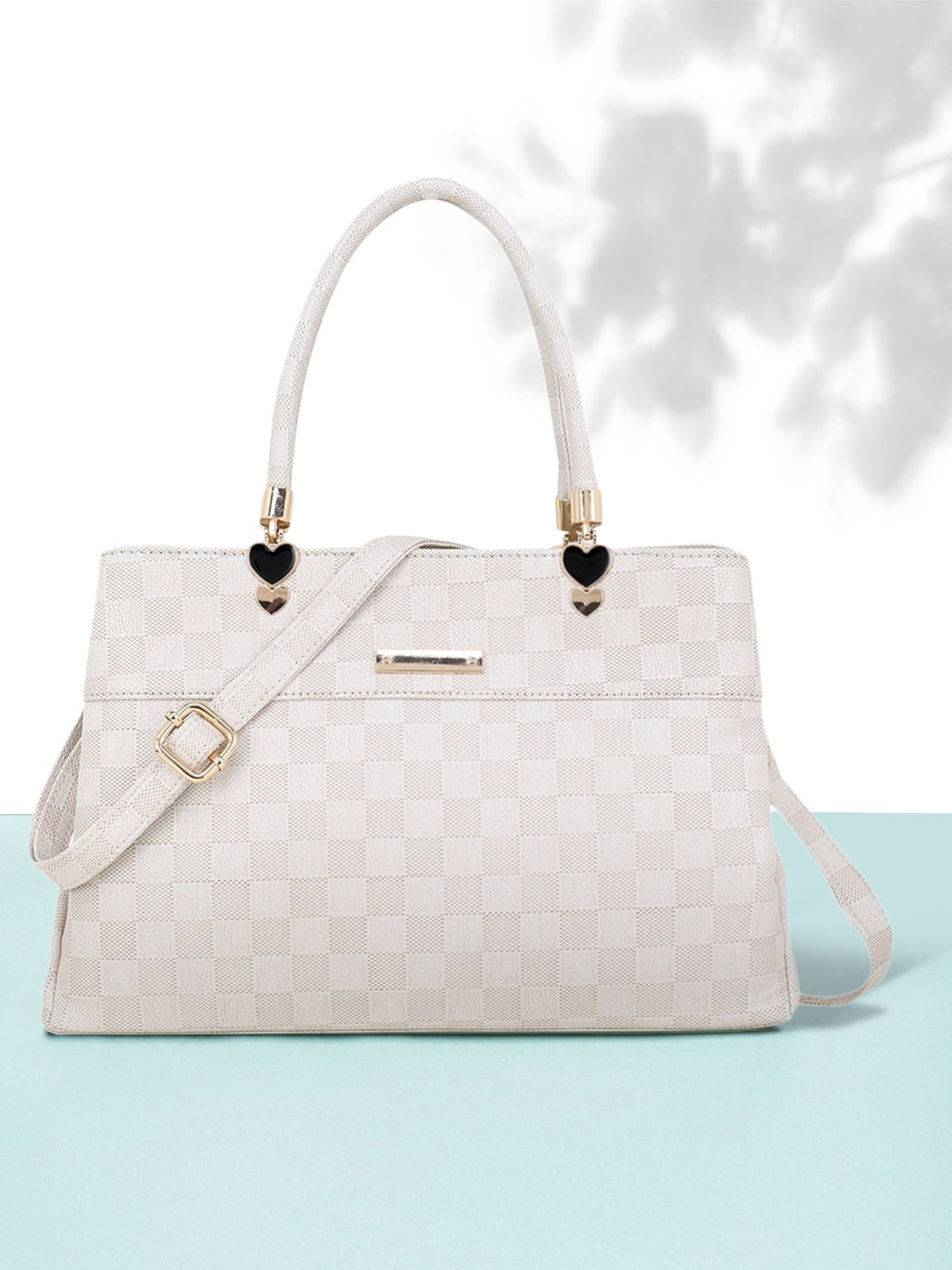 

WOMEN MARKS Cream-Coloured Textured Handheld Bag