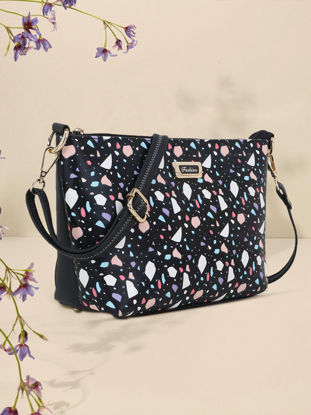 

WOMEN MARKS Black Printed Sling Bag