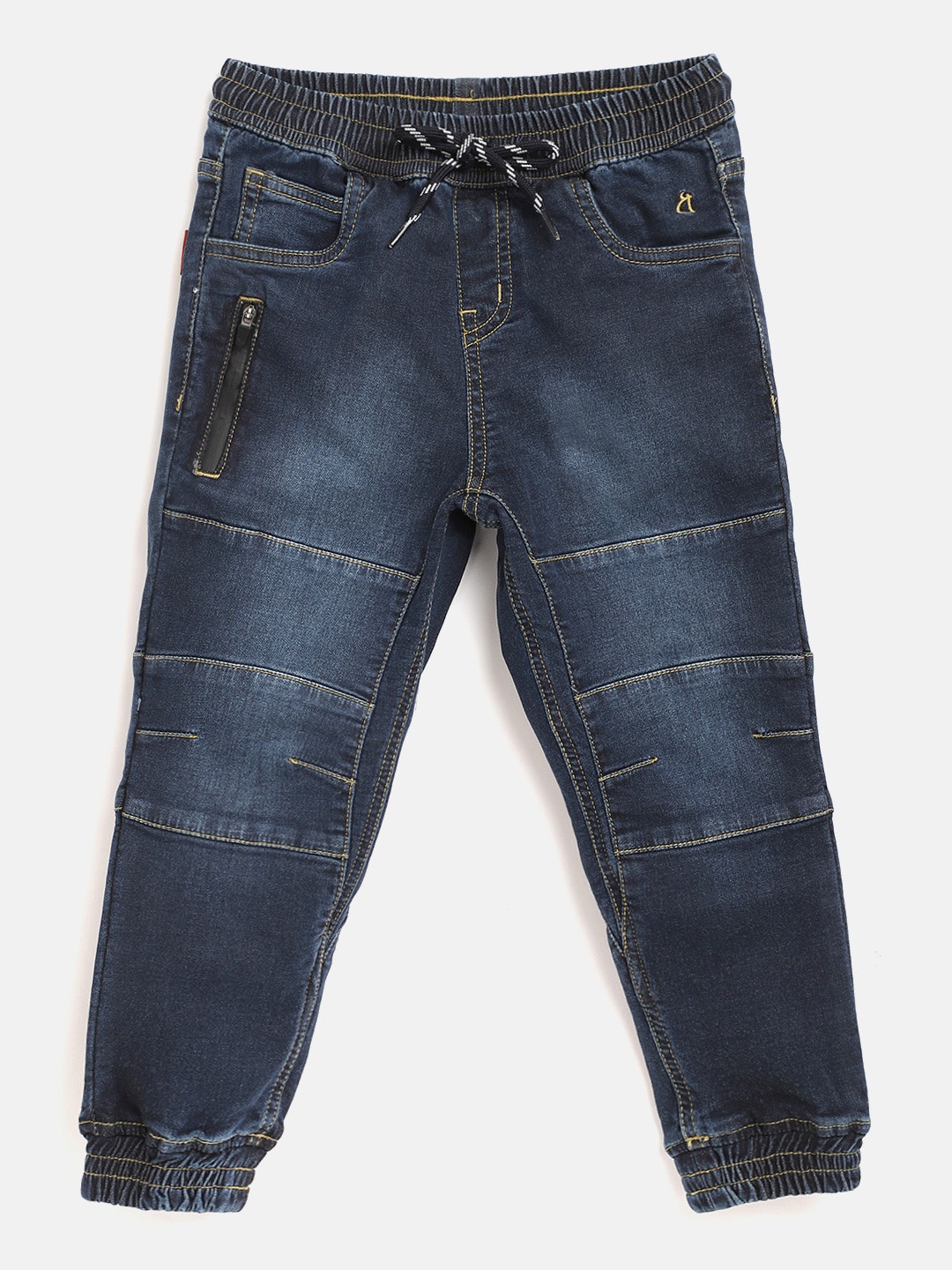 

Gini and Jony Boys Navy Blue Regular Fit Mid-Rise Clean Look Stretchable Joggers