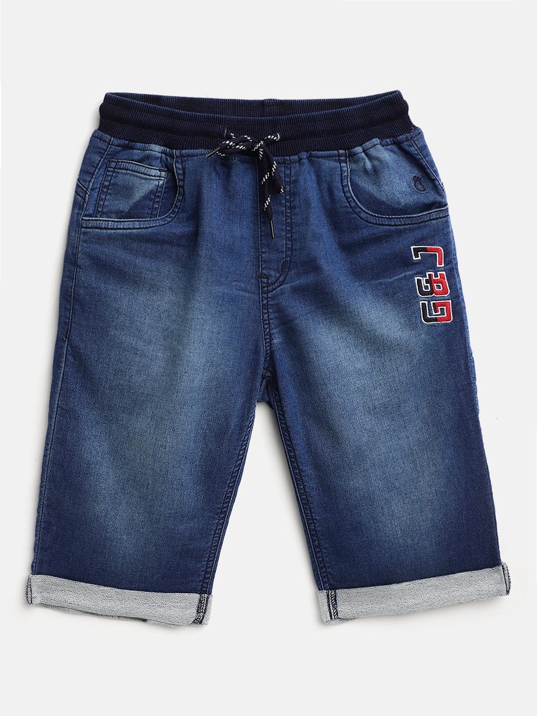 

Gini and Jony Boys Blue Washed Chambray Pure Cotton Regular Shorts