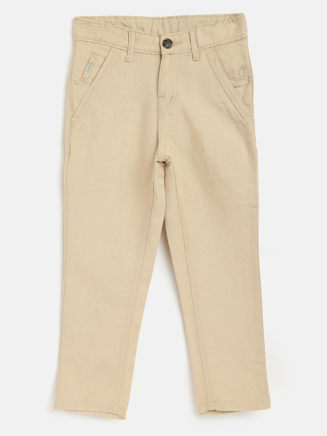 

Gini and Jony Boys Beige Regular Fit Solid Trousers