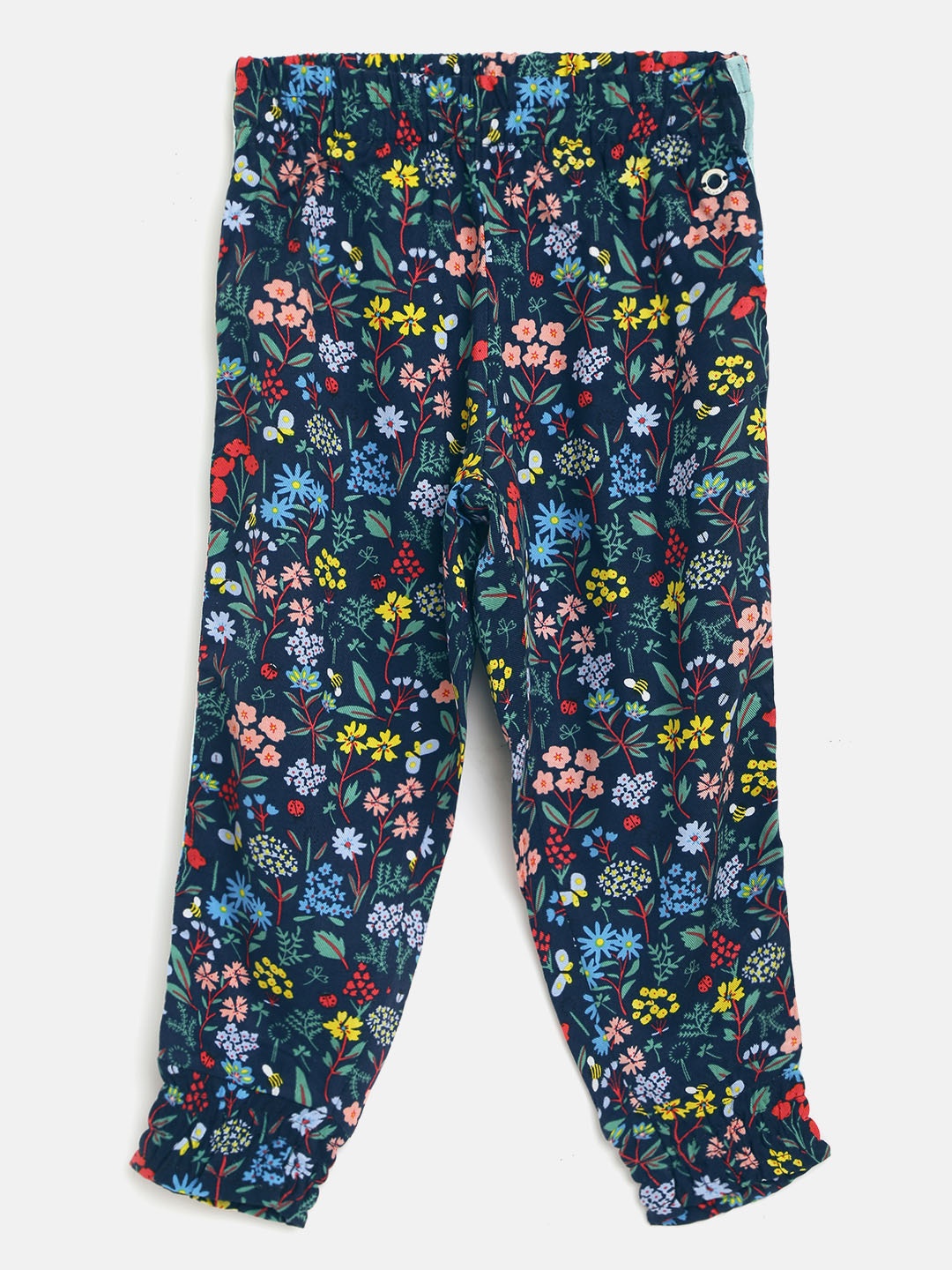 

Gini and Jony Girls Navy Blue & Pink Regular Fit Floral Printed Joggers