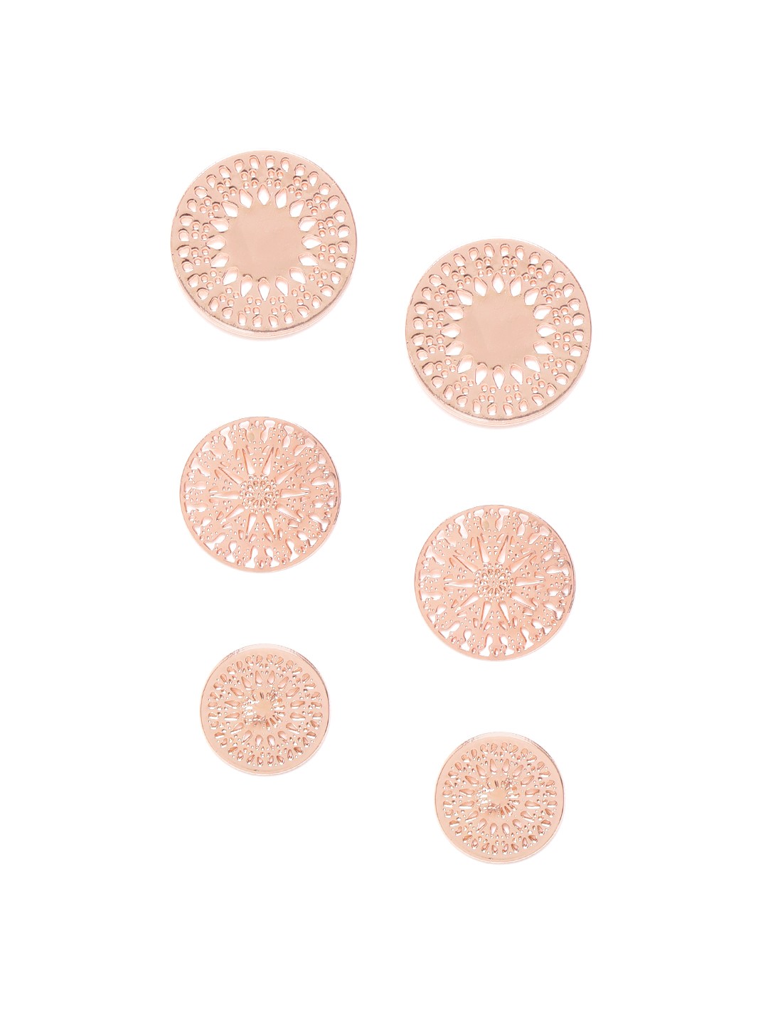 

Forever New Set of 3 Rose Gold-Plated Hypoallergenic Filigree Studs