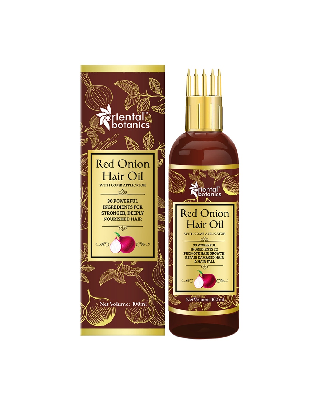 

Oriental Botanics Pack Of 2 Red Onion Hair Oil With Comb Applicator