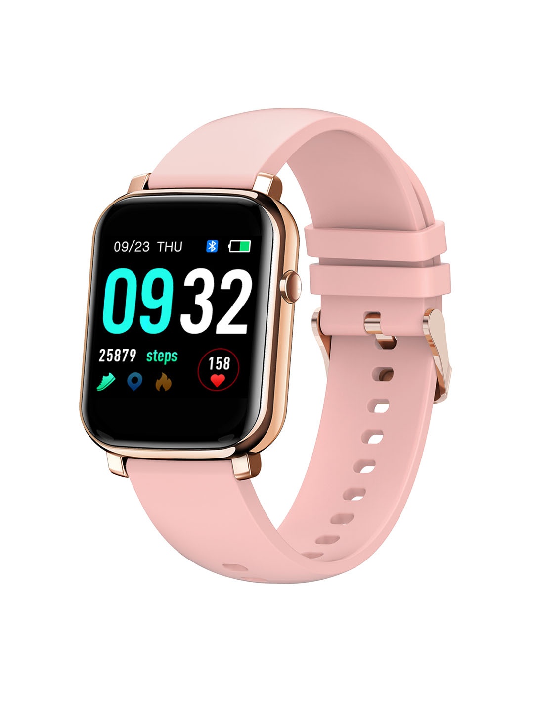 

French Connection Unisex Black & Pink Touch Screen Smartwatch with HRM & Smart Phone Notification -F1-C