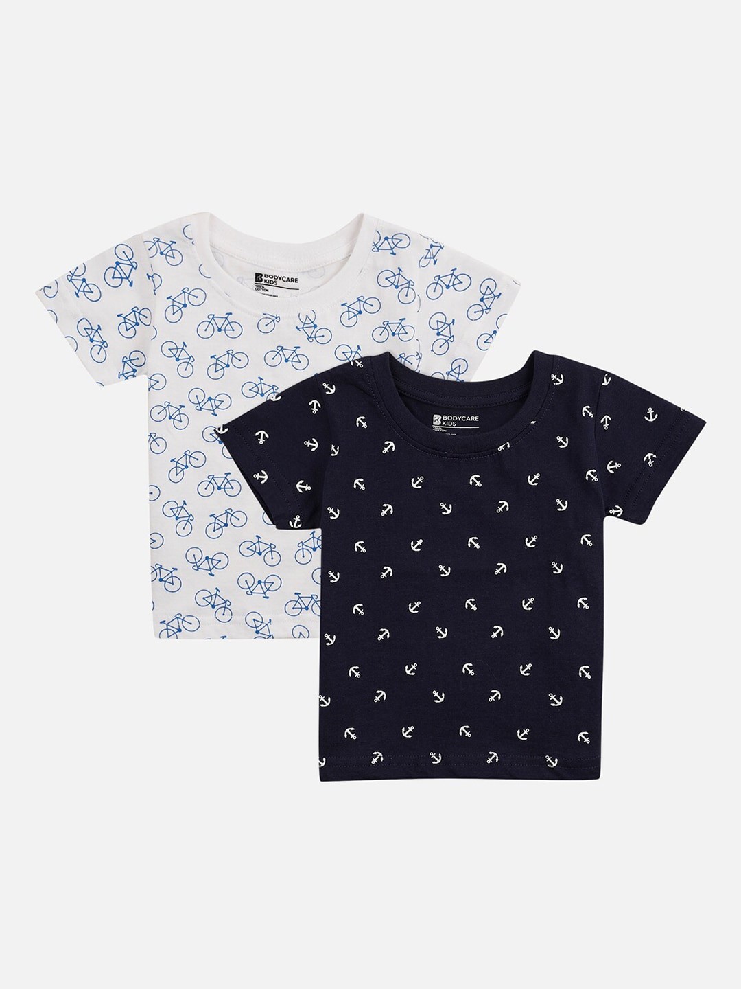 

Bodycare Kids Boys Pack of 2 Printed Round Neck Antimicrobial T-shirts, White