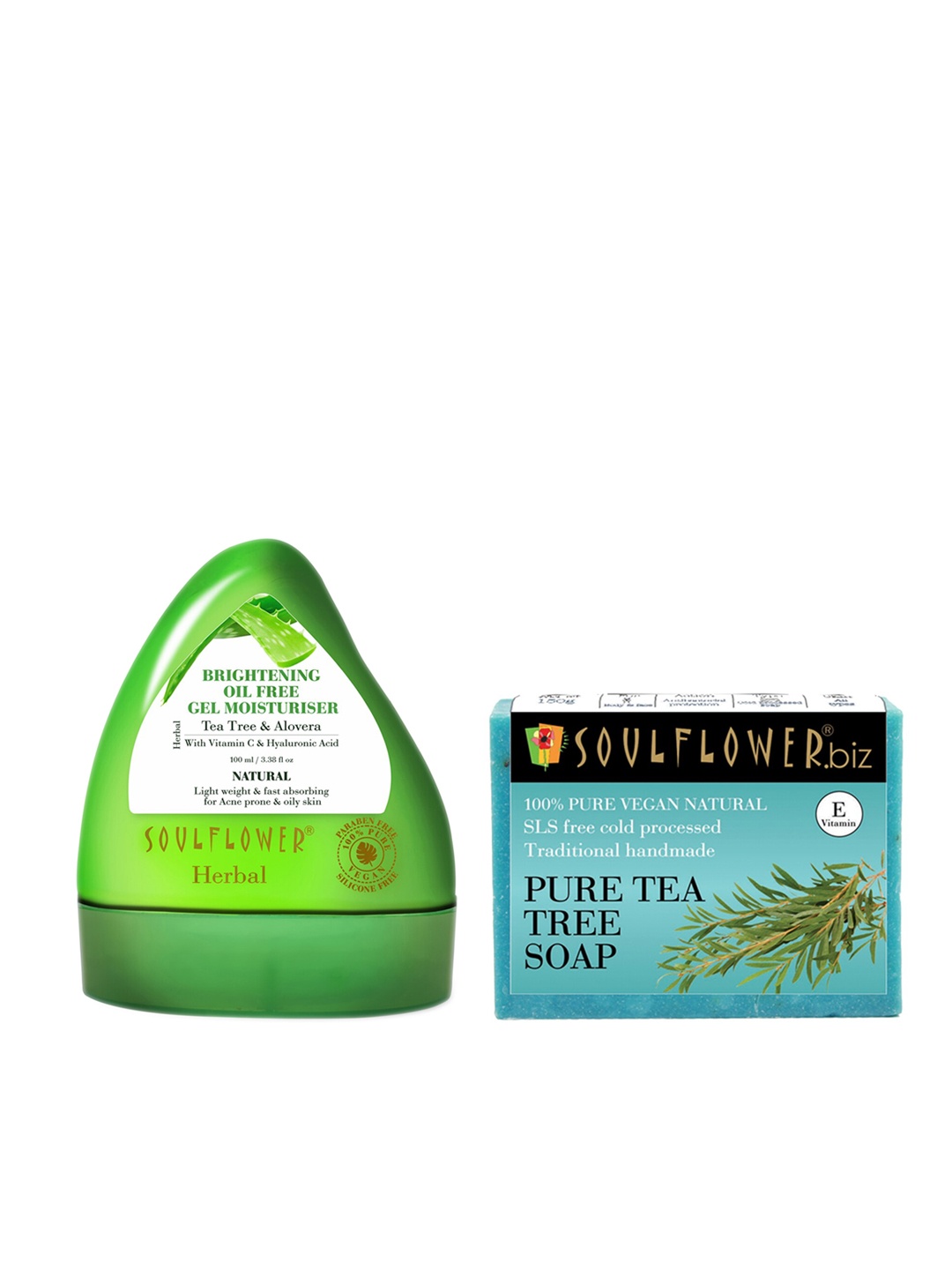 

Soulflower Unisex Set of 2 Sustainable Acne and Oil Free Skin Care Essentials, Green