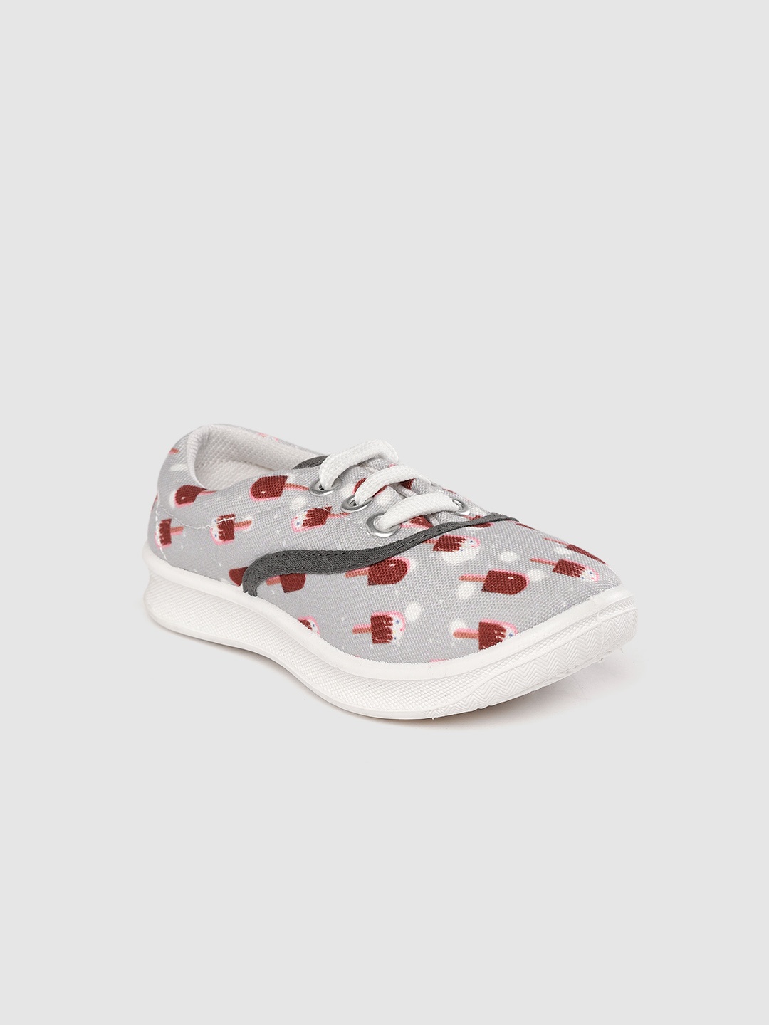 

YK Kids Grey & Maroon Popsicle Print Sneakers