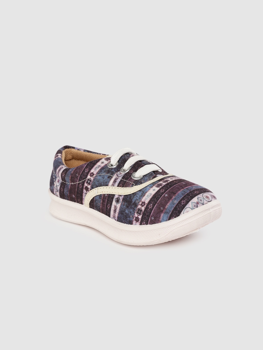 

YK Kids Purple & Blue Striped Sneakers