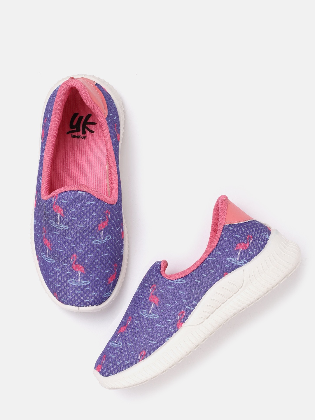 

YK Kids Purple & Pink Flamingo Printed Slip-On Sneakers