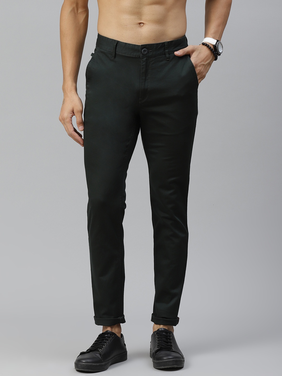 

Roadster Men Navy Blue Tapered Fit Regular Trousers