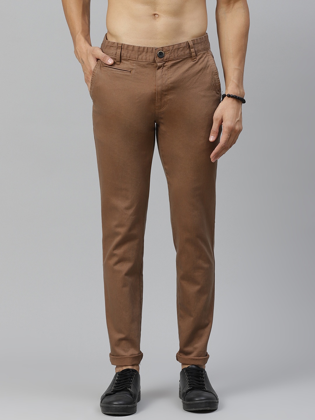 

Roadster Men Brown Tapered Fit Trousers