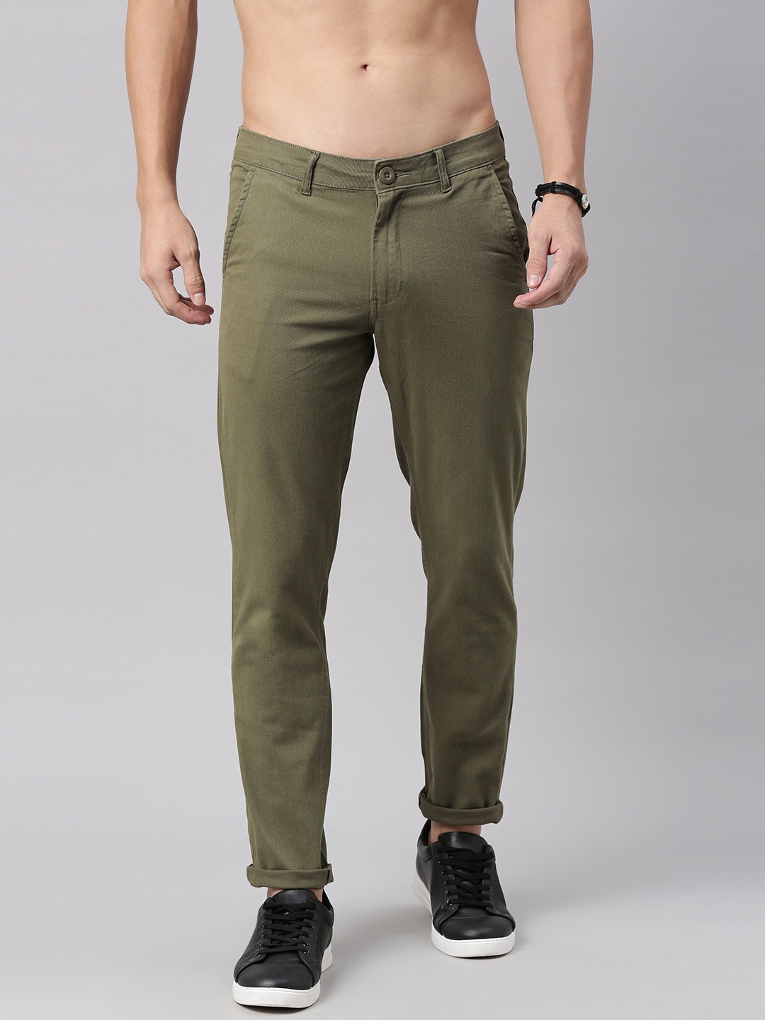 

Roadster Men Olive Green Trousers