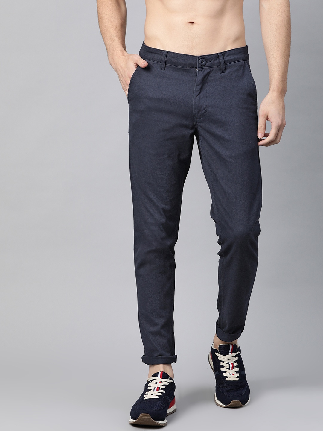 

Roadster Men Navy Blue Chinos Trousers