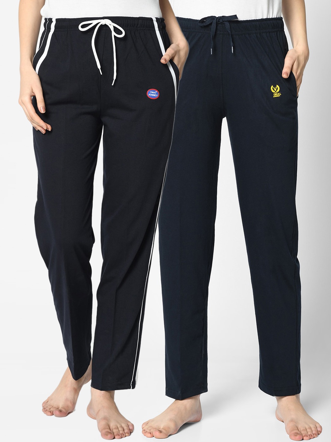 

VIMAL JONNEY Women Pack of 2 Lounge Pants, Black
