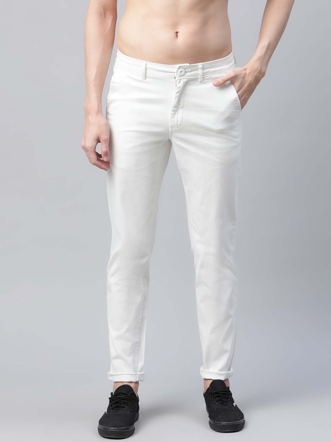 

Roadster Men White Trousers