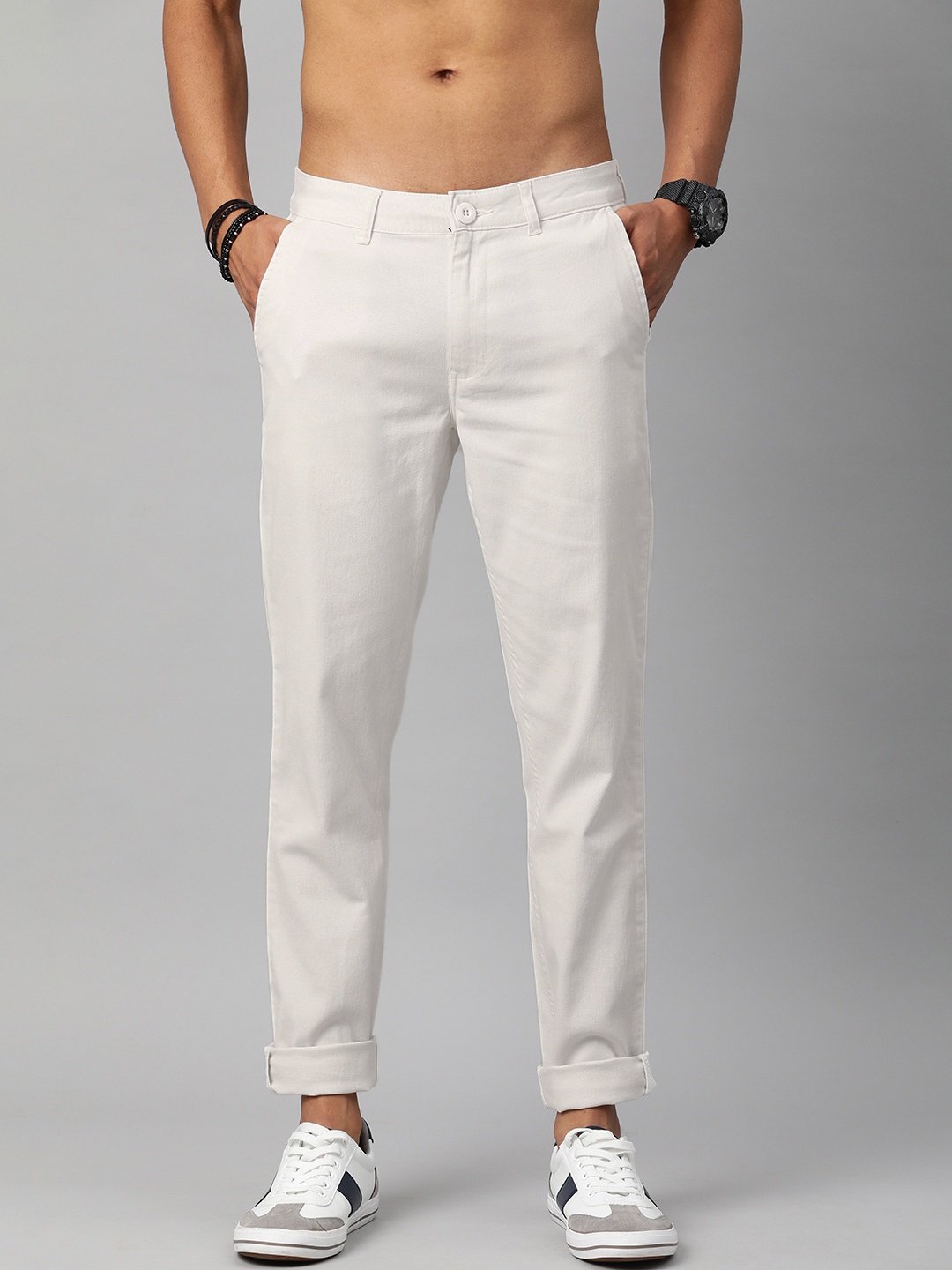 

Roadster Men White Chinos Trousers