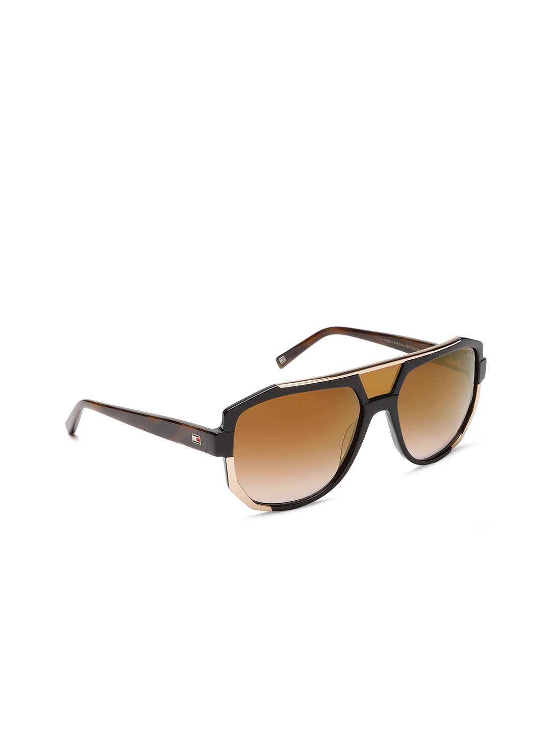 

Tommy Hilfiger Unisex Oversized Sunglasses TH 9036 Blkgd-34 C4 60, Brown