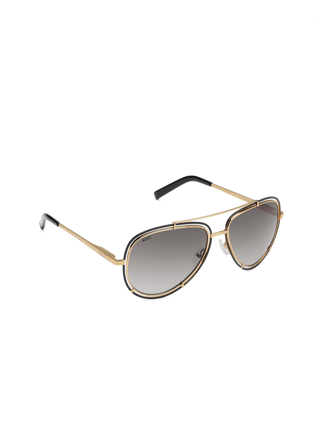 

SCOTT Unisex Grey Lens & Gold-Toned Aviator Sunglasses Scott 2124 C1 S