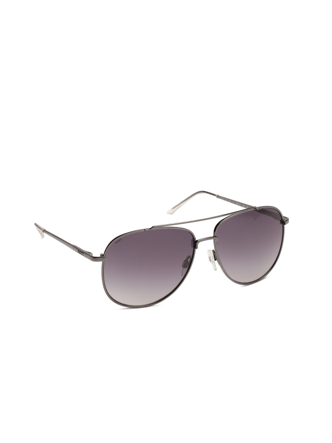 

SCOTT Unisex Grey Lens & Gunmetal-Toned Aviator Sunglasses with UV Protected Lens 2332 C3