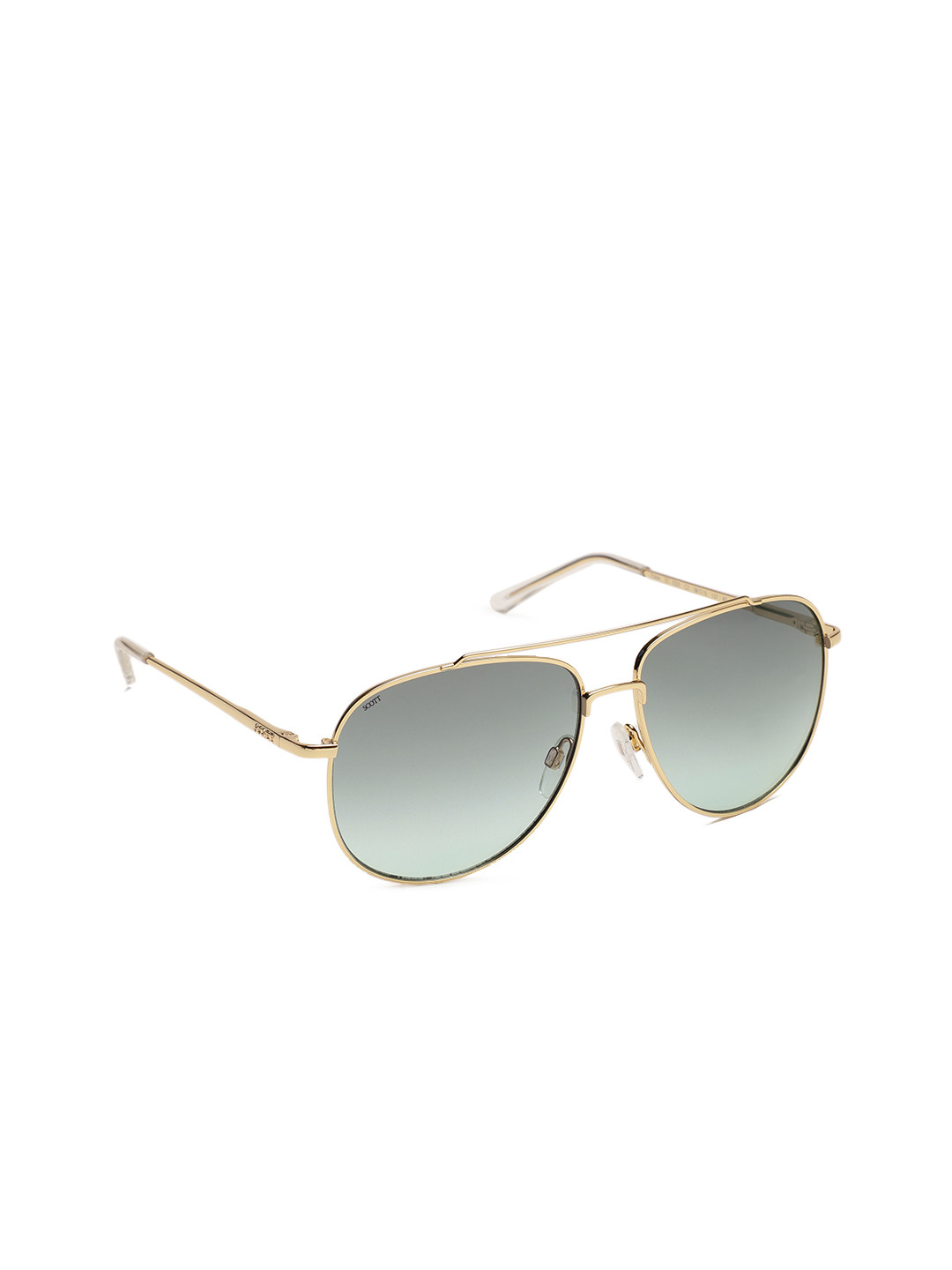 

SCOTT Unisex Green Lens & Gold-Toned Aviator Sunglasses with UV Protected Lens 2332 C2