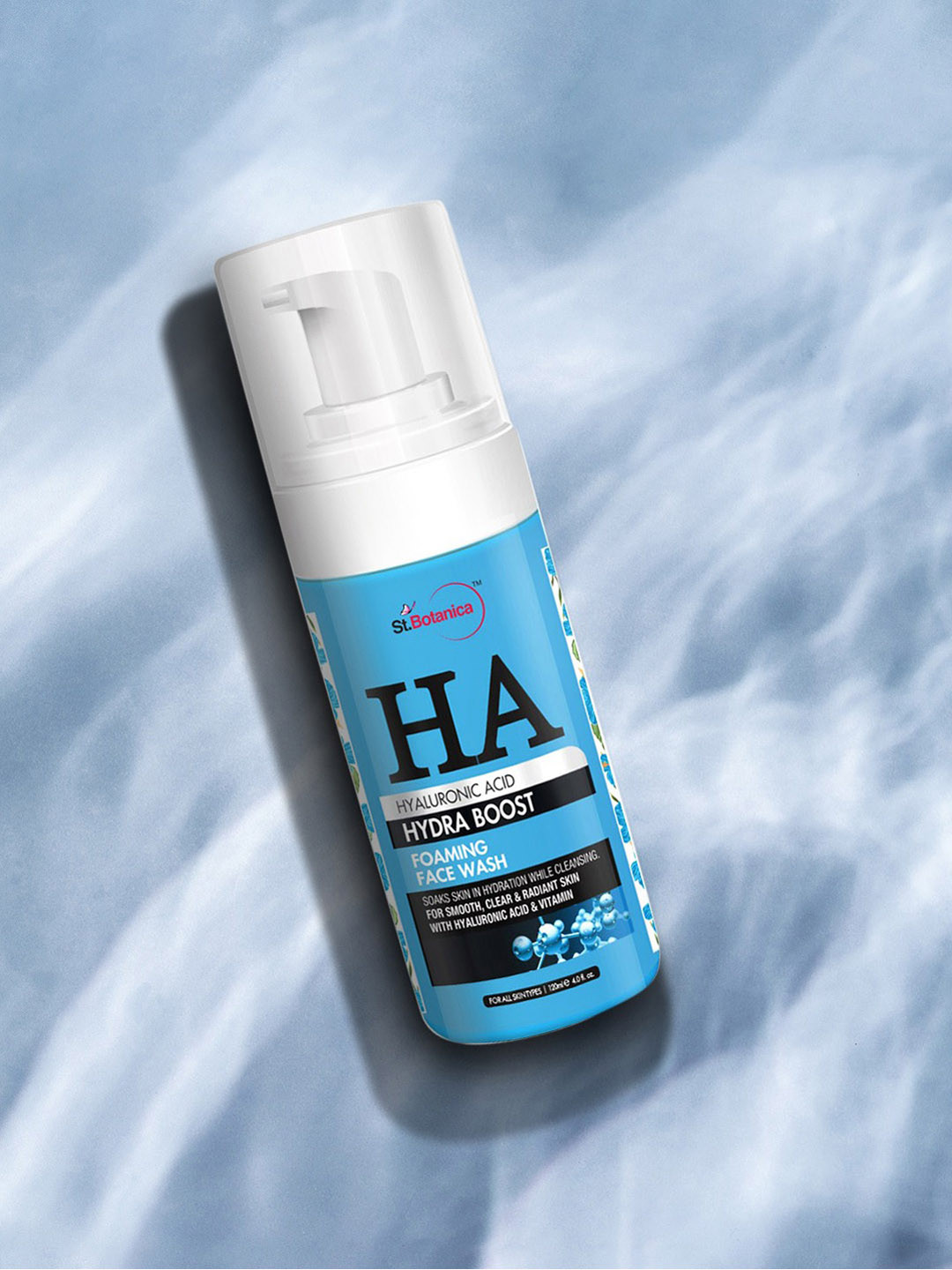 

StBotanica Hyaluronic Acid Hydra Boost Foaming Face Wash 120 ml Pack Of 2, Blue