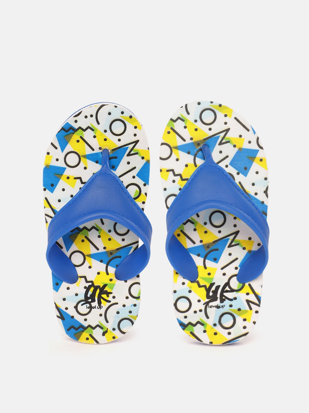 

YK Girls Blue & White Printed Thong Flip-Flops