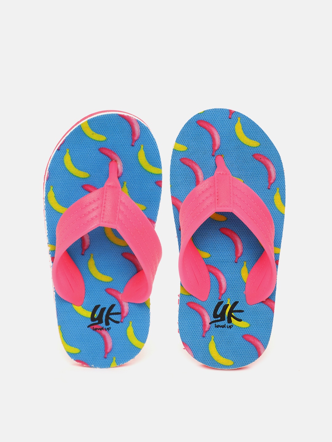 

YK Girls Pink & Blue Banana Print Thong Flip-Flops