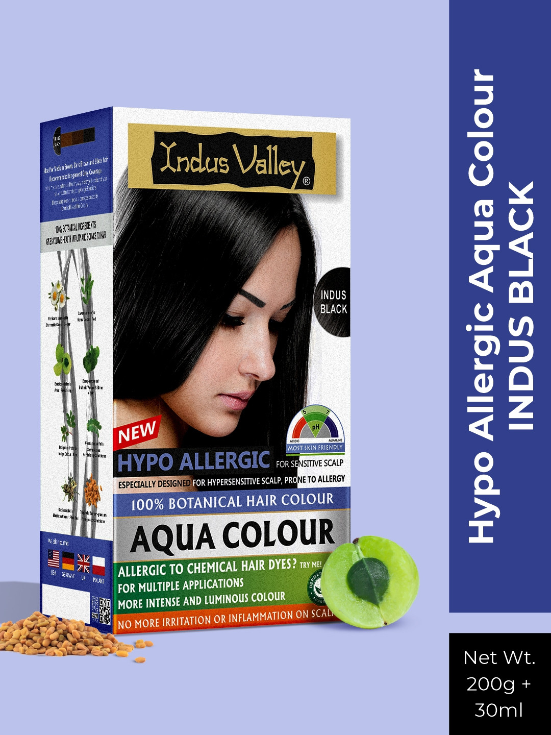 

Indus Valley Hypo Allergic Aqua Black Hair Colour