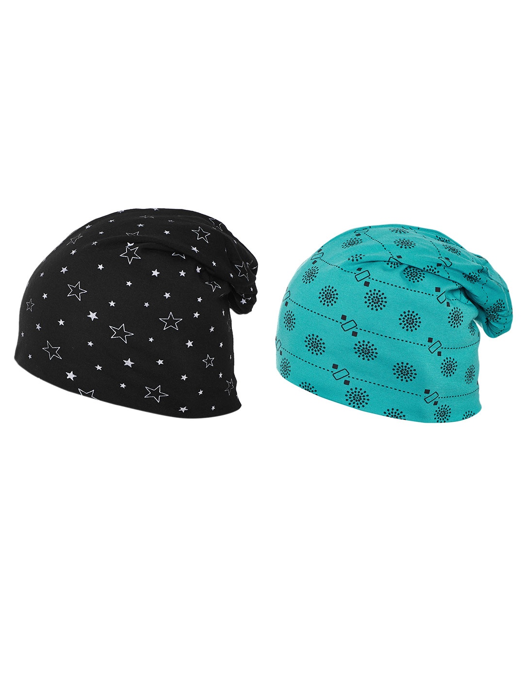 

VIMAL JONNEY Women Pack Of 2 Printed Beanie, Black