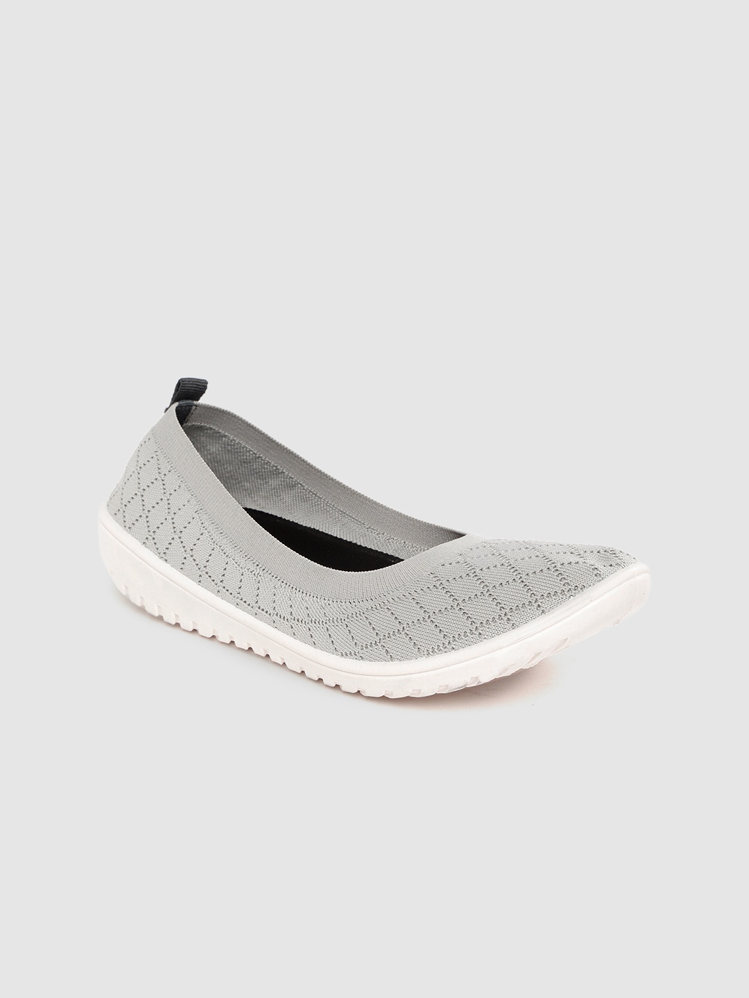 

DressBerry Women Grey Woven Design Slip-Ons