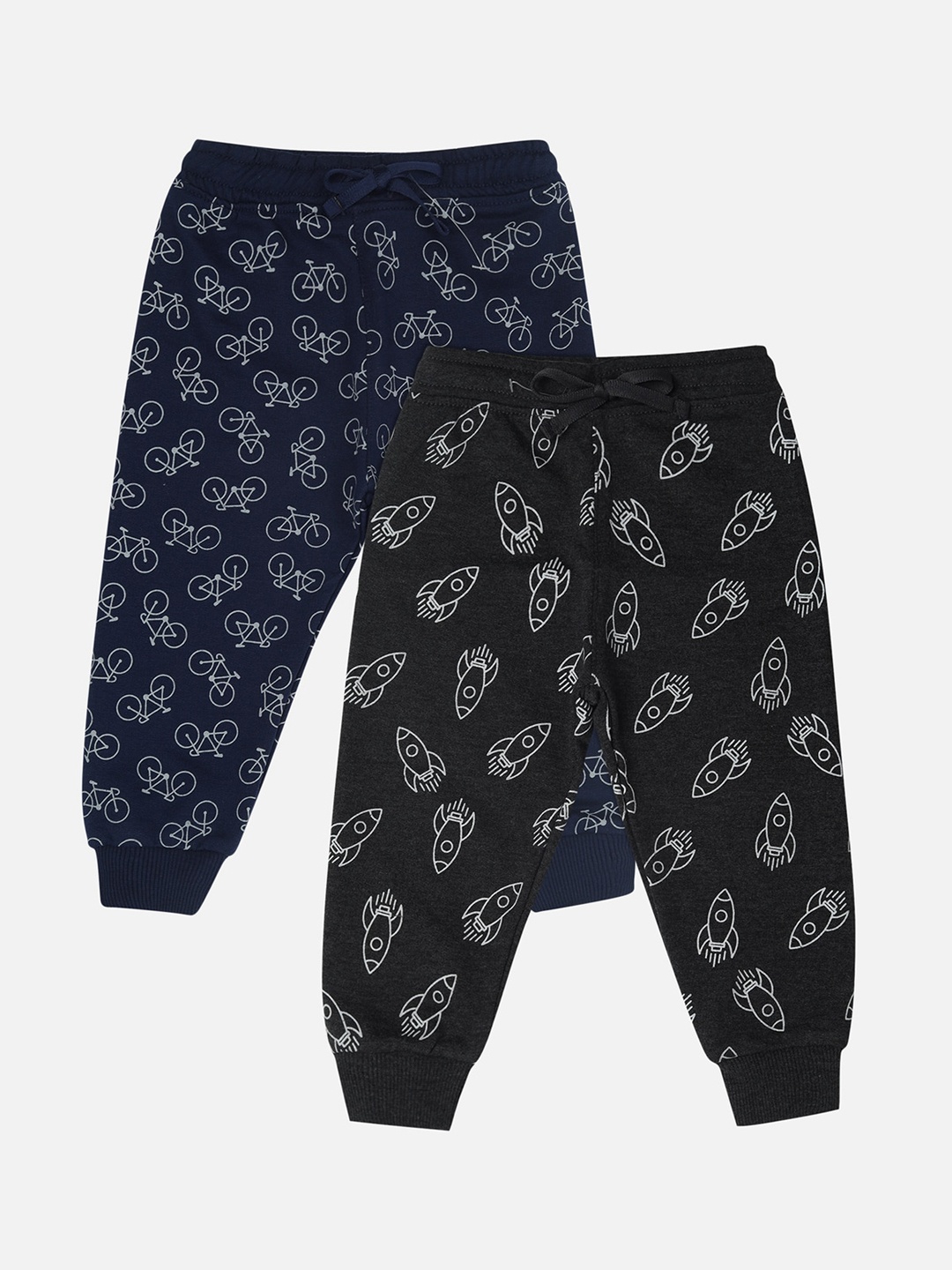 

Bodycare Kids Infants Boys Pack Of 2 Slim-Fit Antiviral & Anti-Bacterial Joggers, Navy blue