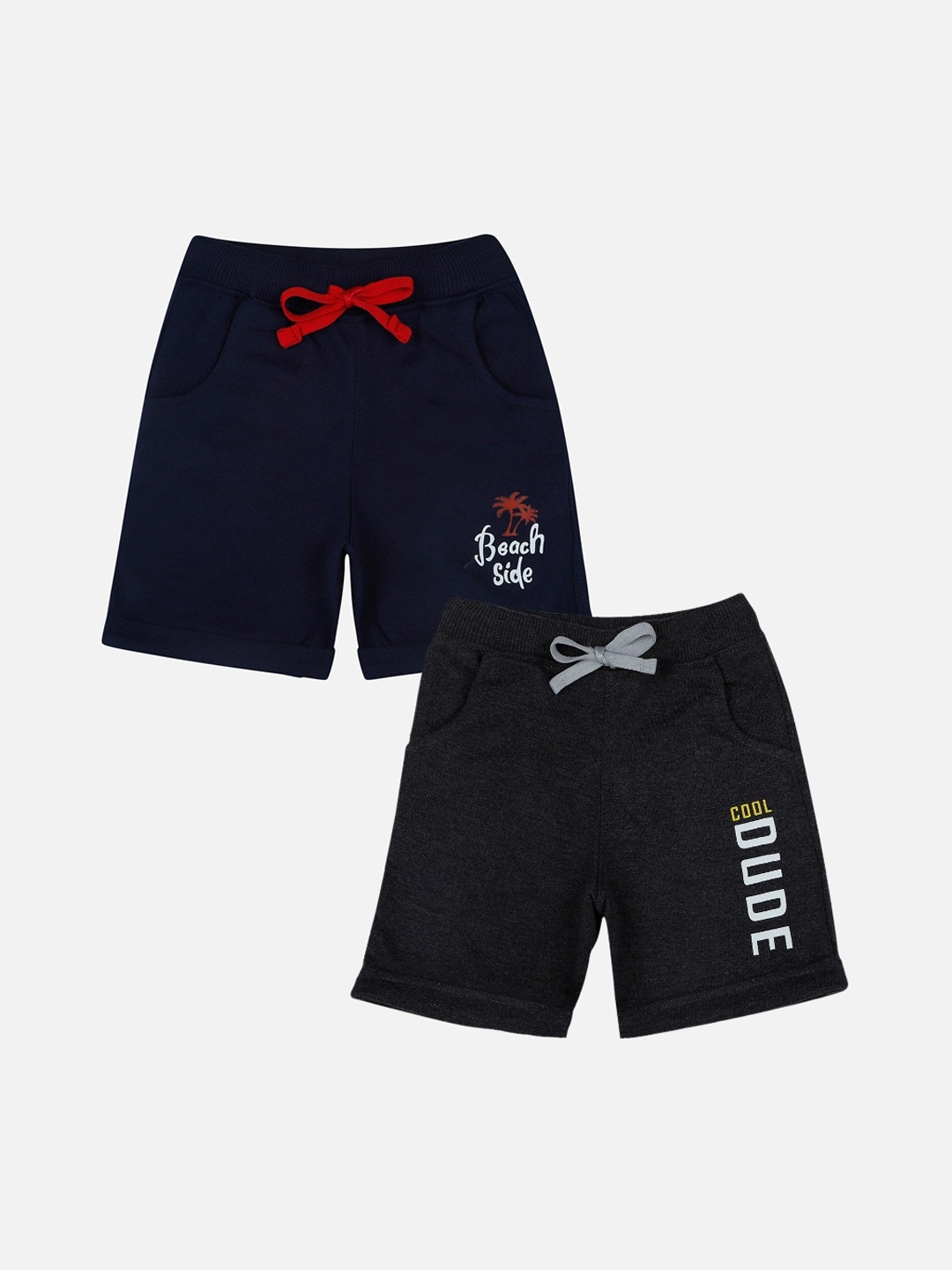 

Bodycare Kids Boys Pack of 2 Solid Slim Fit Antiviral & Anti-Bacterial Regular Shorts, Navy blue