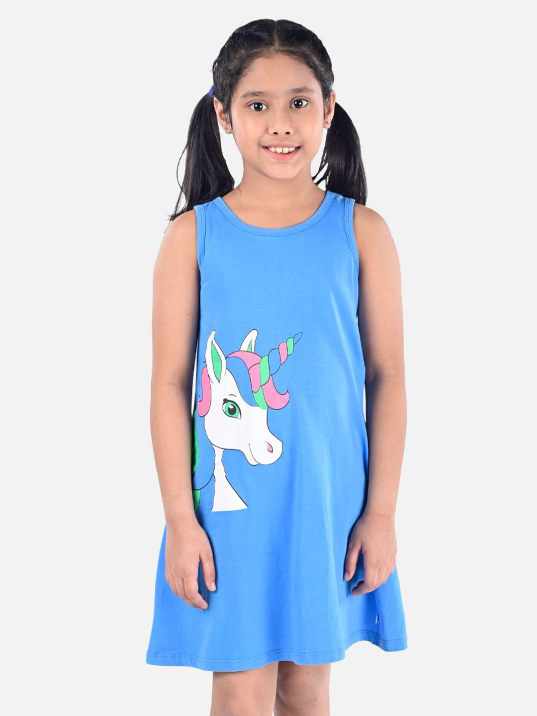 

You Got Plan B Girls Blue Printed A-Line Dress