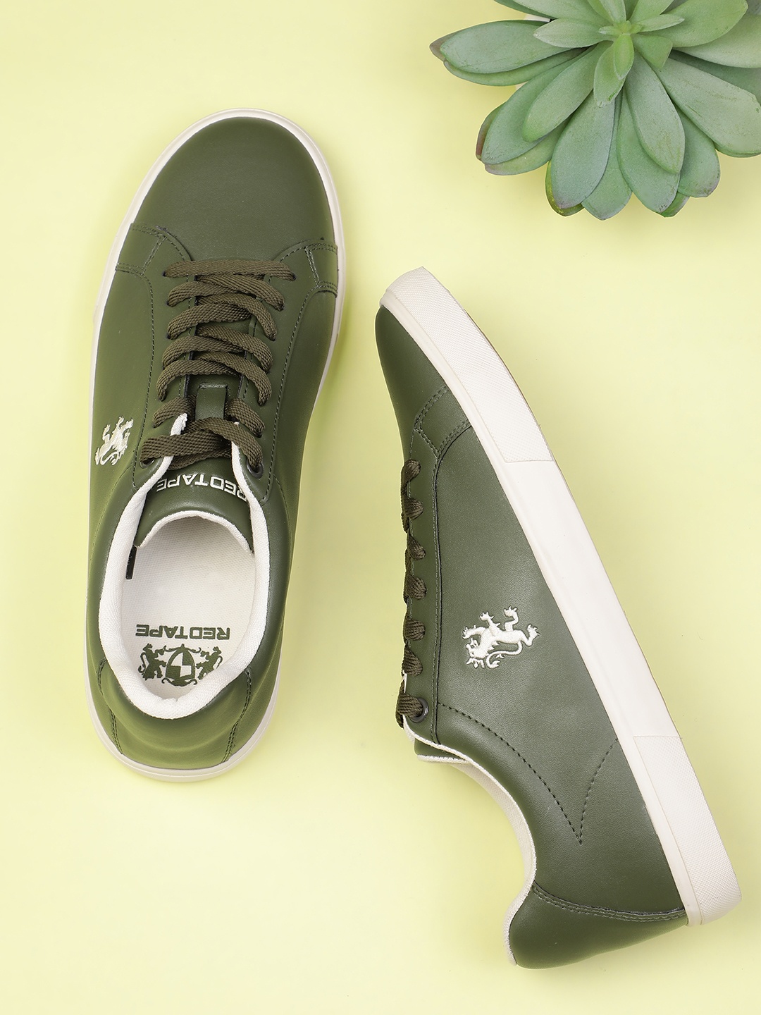 

Red Tape Men Olive Green Solid Sneakers