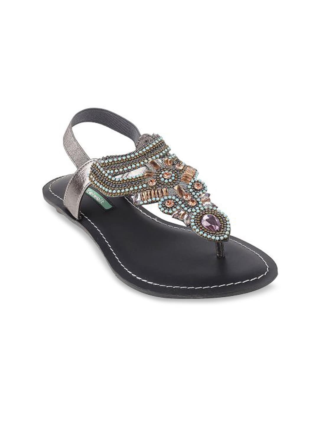 

Catwalk Women Black Embellished Open Toe Flats