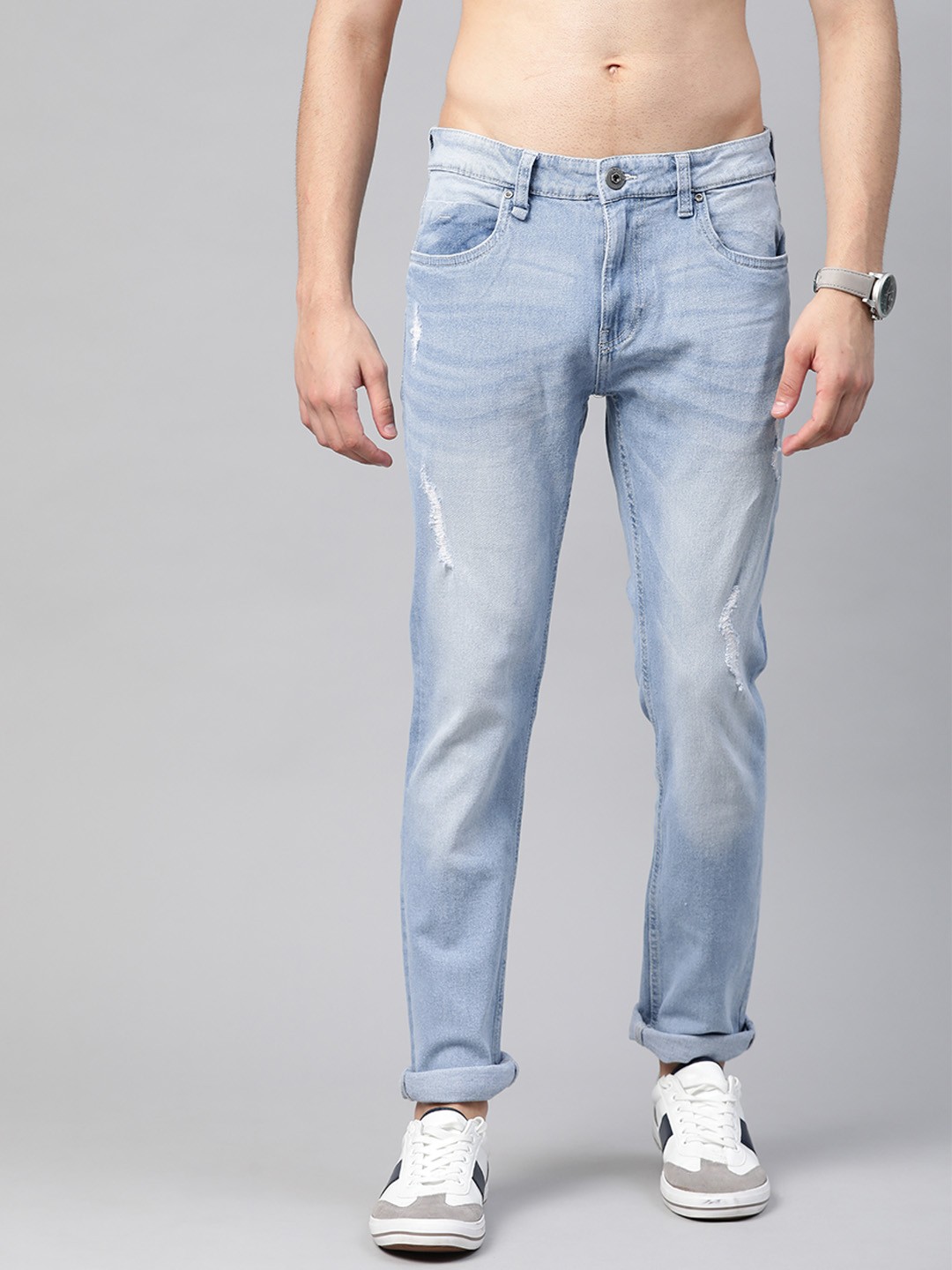 

The Roadster Lifestyle Co. Men Skinny Fit Light Fade Stretchable Jeans, Blue