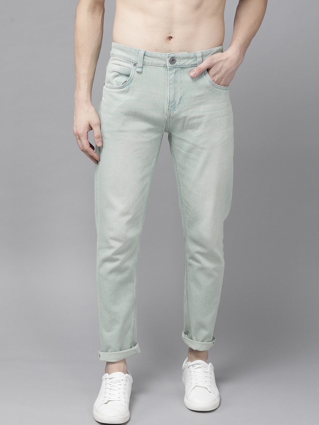 

Roadster Men Green Tapered Fit Stretchable Jeans