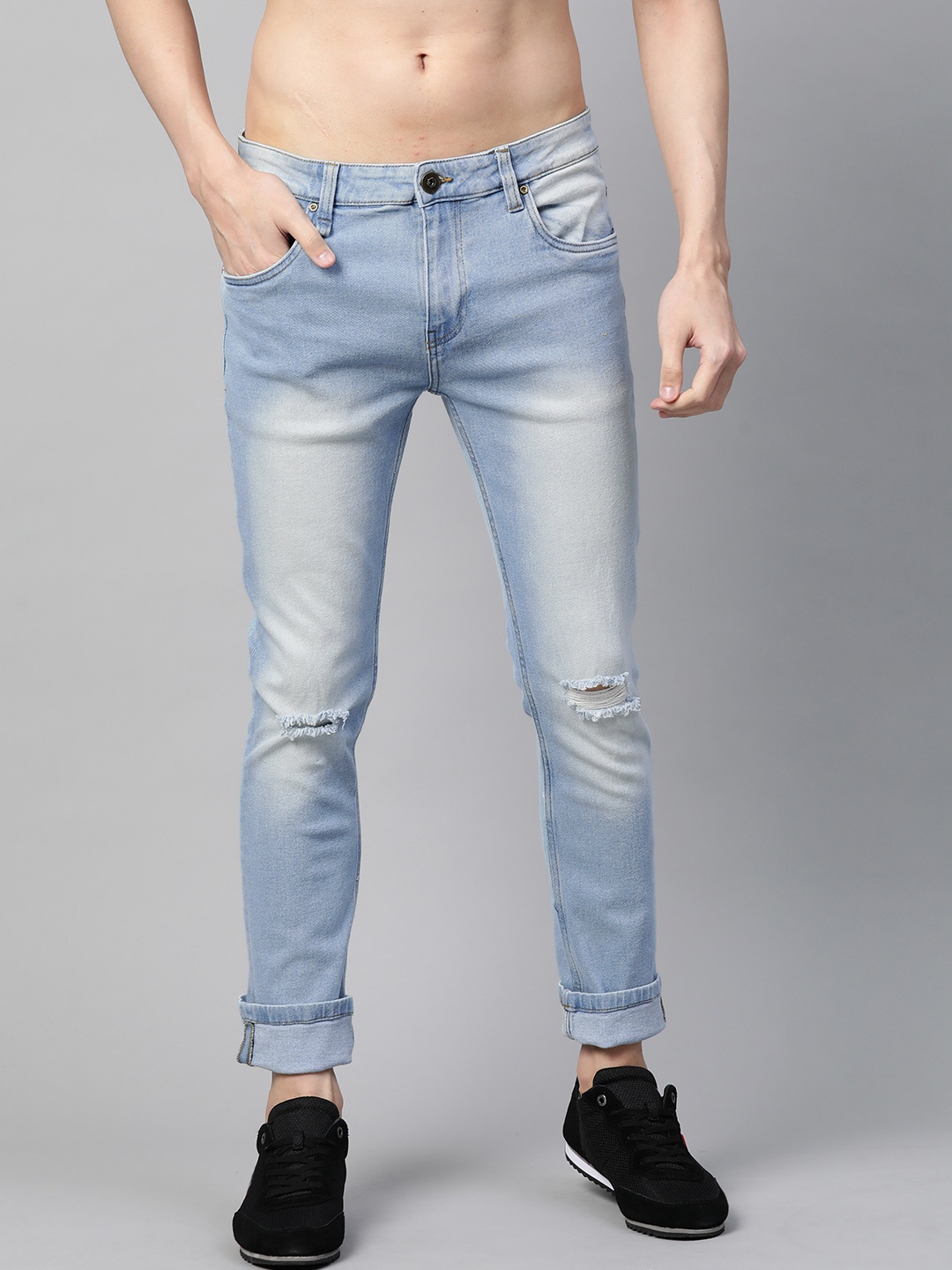 

Roadster Men Blue Skinny Fit Slash Knee Light Fade Stretchable Jeans
