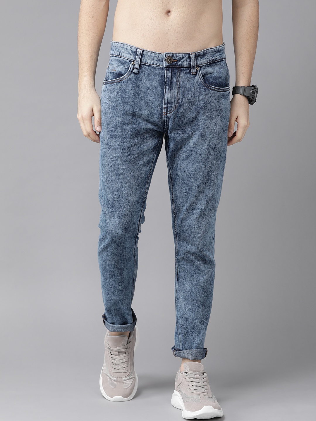 

Roadster Men Blue Skinny Fit Acid Wash Stretchable Jeans