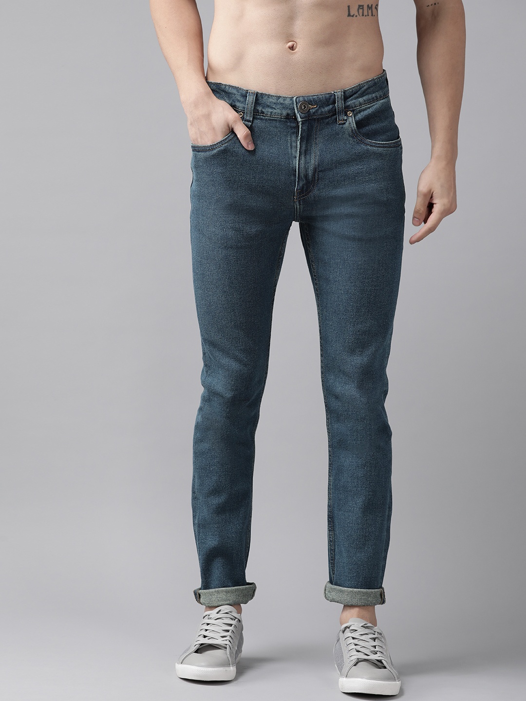 

Roadster Men Navy Blue Skinny Fit Light Fade Stretchable Jeans