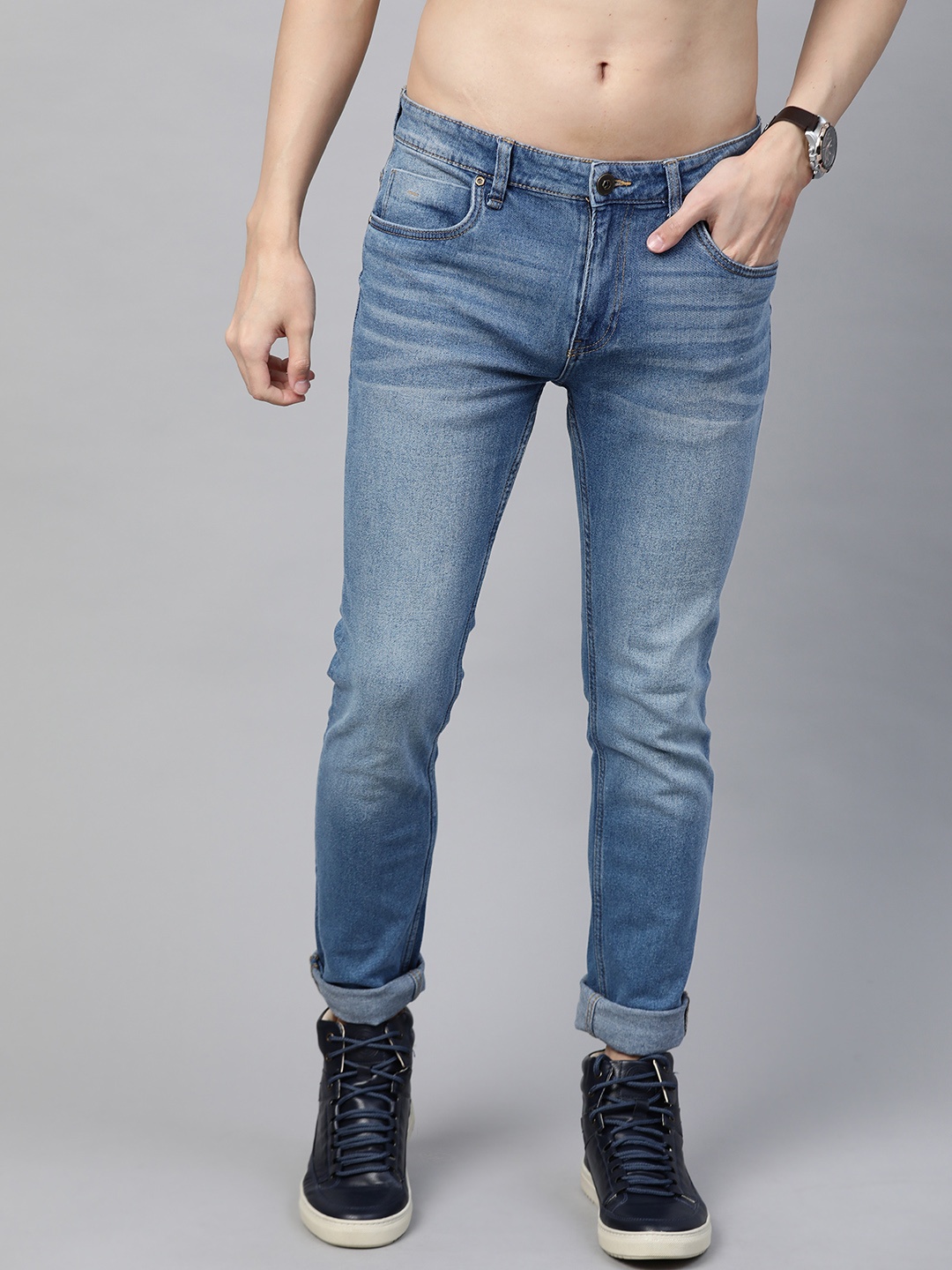 

Roadster Men Blue Skinny Fit Heavy Fade Stretchable Jeans