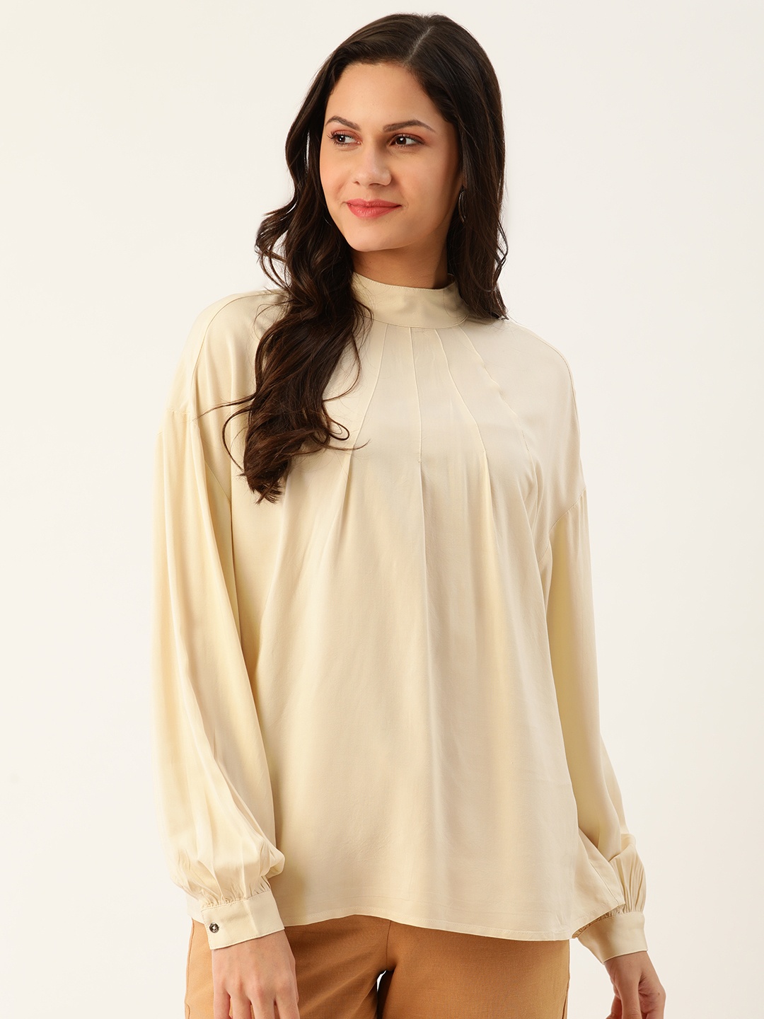 

United Colors of Benetton Cream-Coloured Regular Top