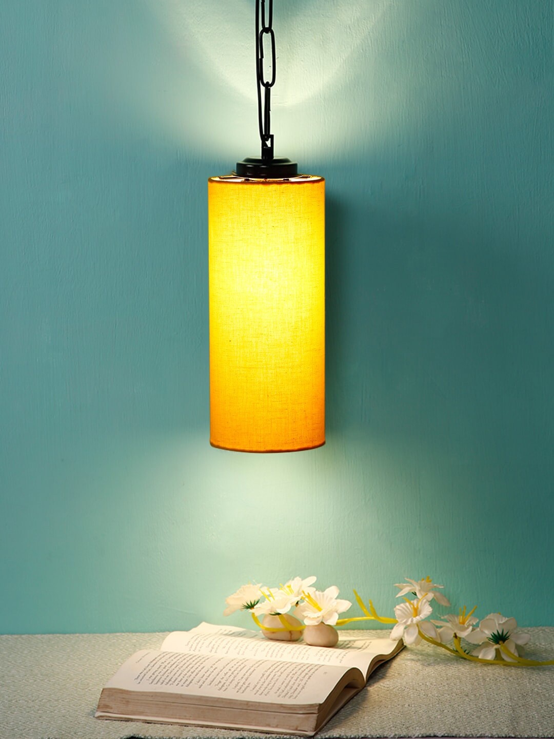 

Devansh Yellow & Black Solid Contemporary Hanging Lamp