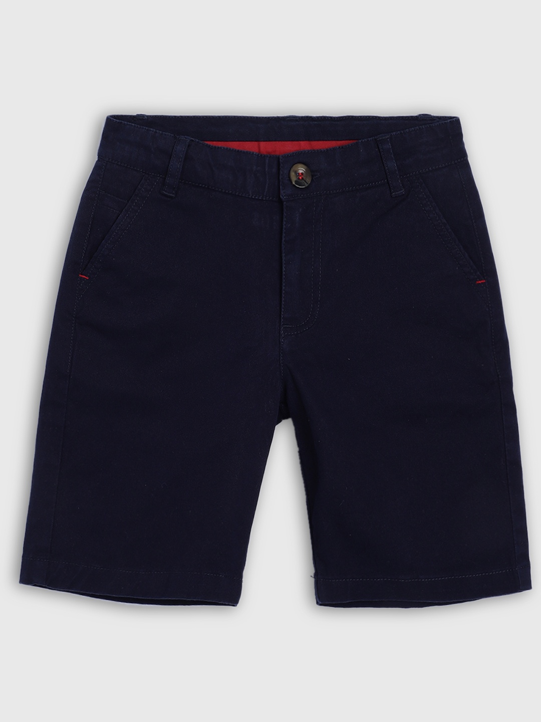 

Blue Giraffe Boys Navy Blue Solid Regular Shorts