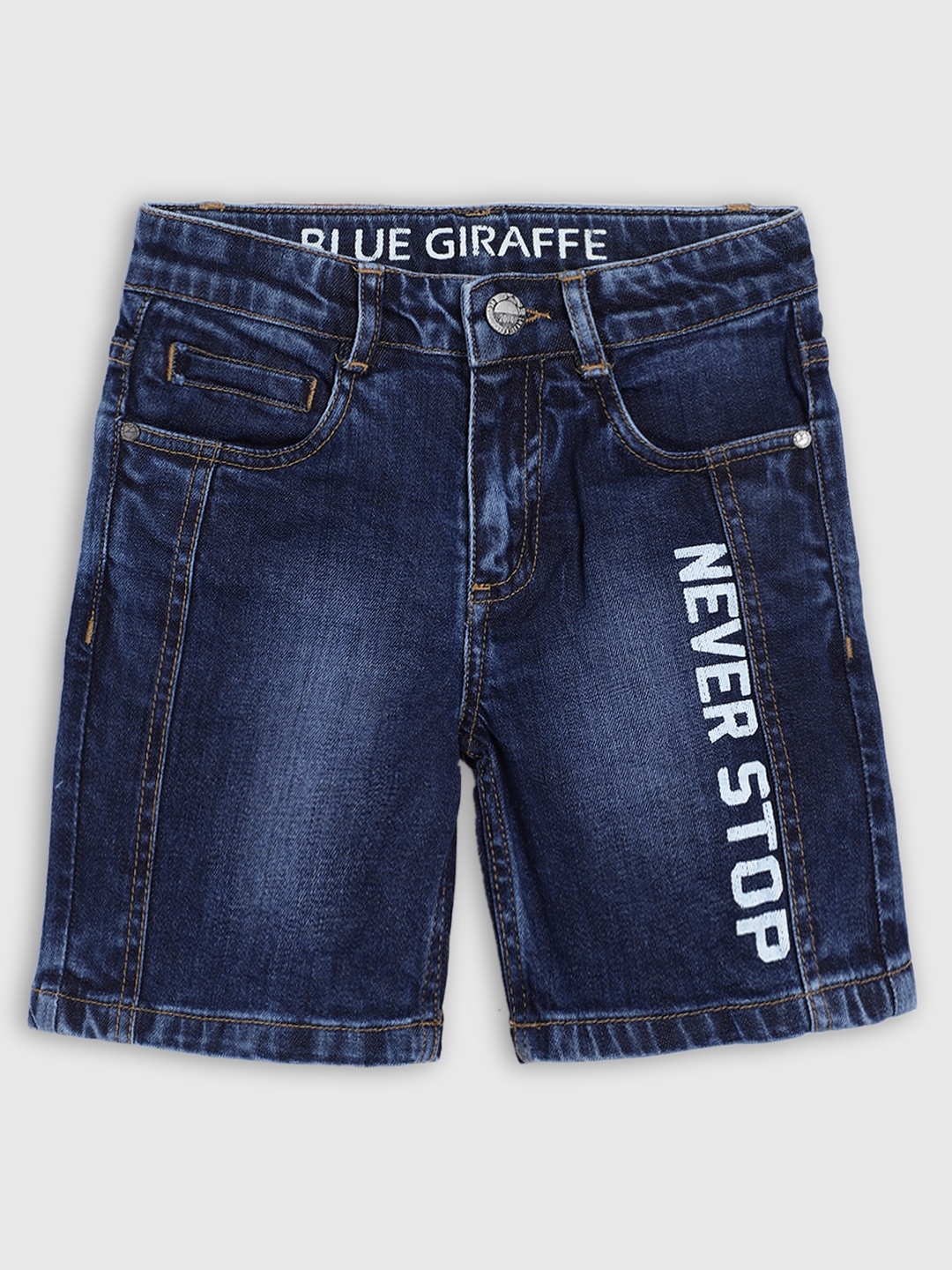

Blue Giraffe Boys Blue Washed Regular Fit Denim Shorts