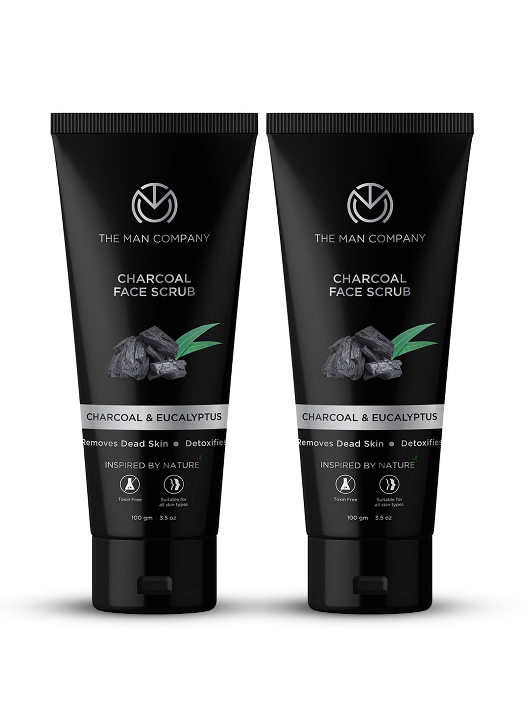 

THE MAN COMPANY Set of 2 Lemongrass & Eucalyptus Charcoal Face Scrub, Black